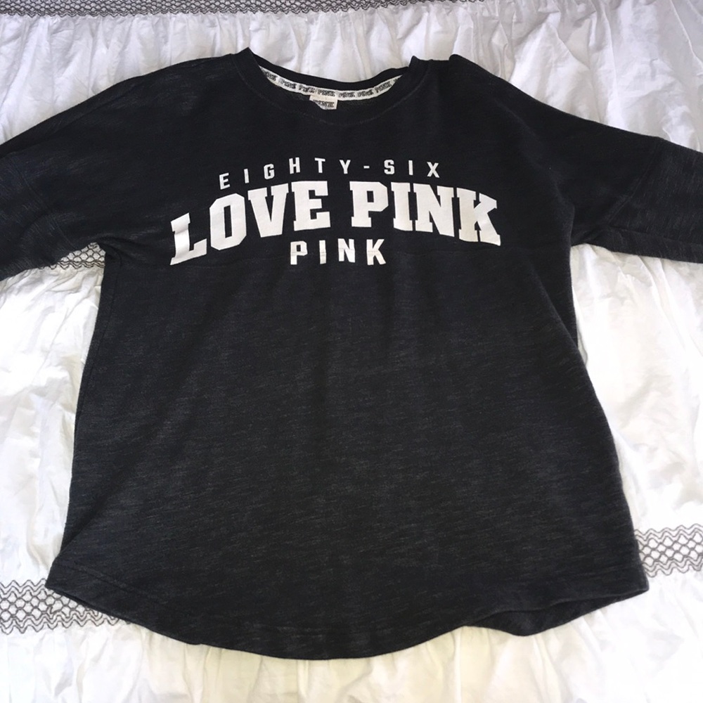 Eighty-Six Love Pink Grey Victoria Secret Sweater